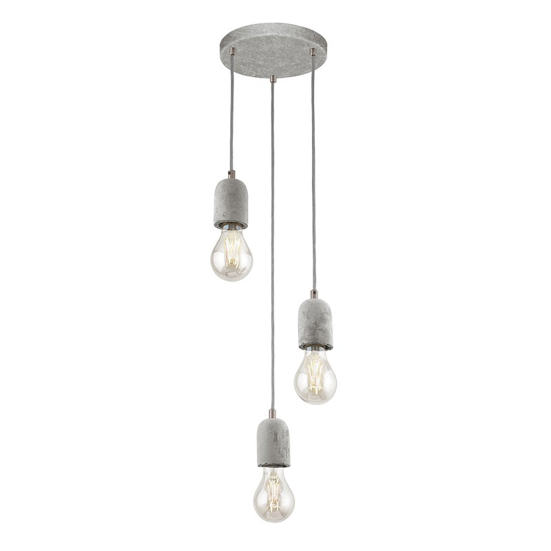 Silvares Concrete Grey 3 | 5 Light Cluster Pendant Light - Lighting.co.za