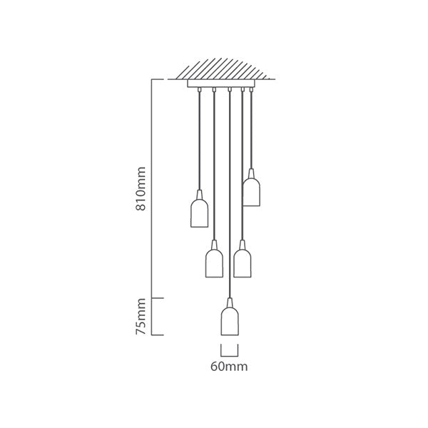Silvares Concrete Grey 3 | 5 Light Cluster Pendant Light - Lighting.co.za