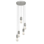 Silvares Concrete Grey 3 | 5 Light Cluster Pendant Light - Lighting.co.za
