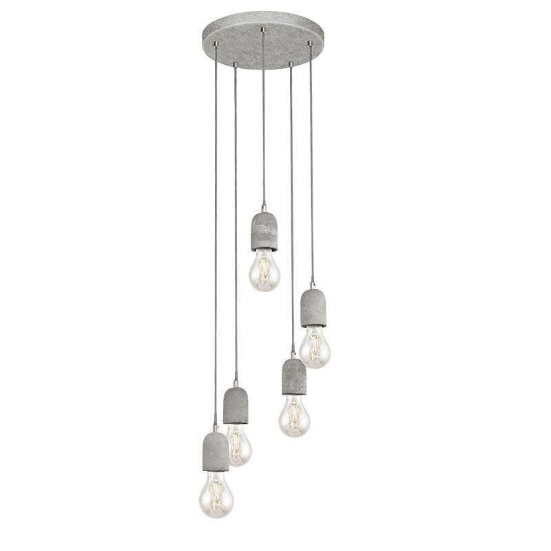 Silvares Concrete Grey 3 | 5 Light Cluster Pendant Light - Lighting.co.za