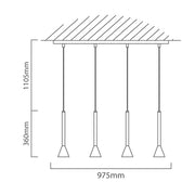 Cortaderas Flute Slim Black Gold Linear Pendant Light - Lighting.co.za