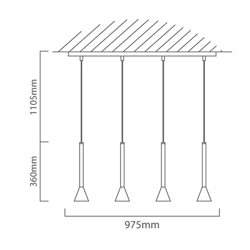 Cortaderas Flute Slim Black Gold Linear Pendant Light - Lighting.co.za
