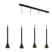 Cortaderas Flute Slim Black Gold Linear Pendant Light - Lighting.co.za
