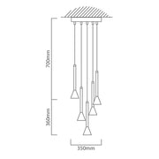 Cortaderas Flute Slim Black Gold Cluster Pendant Light - Lighting.co.za