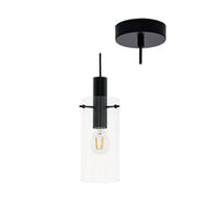 Montefino 1 | 3 | 5 Light Black and Clear Glass Pendant Light - Lighting.co.za