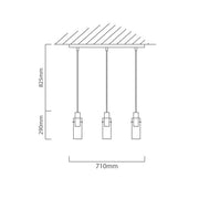 Montefino 1 | 3 | 5 Light Black and Clear Glass Pendant Light - Lighting.co.za