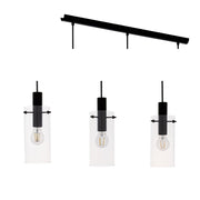 Montefino 1 | 3 | 5 Light Black and Clear Glass Pendant Light - Lighting.co.za