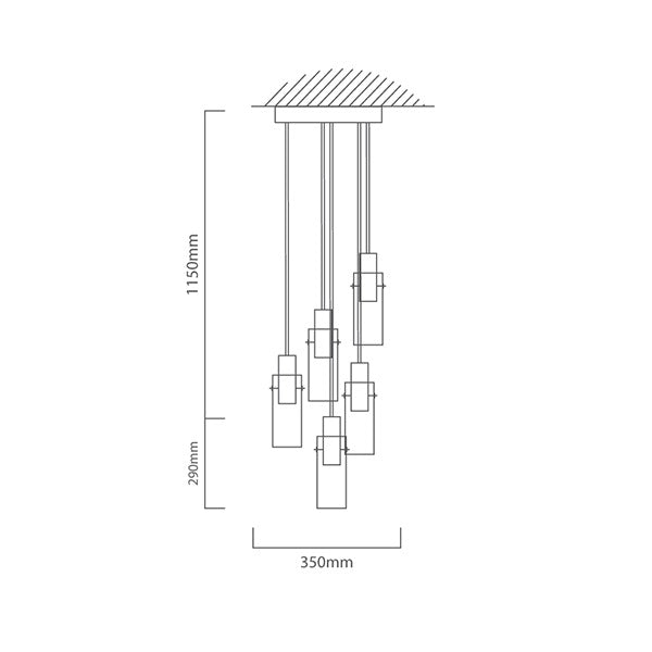 Montefino 1 | 3 | 5 Light Black and Clear Glass Pendant Light - Lighting.co.za