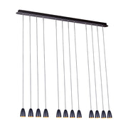 Lima Black Gold Mini LED 8 | 12 Light Linear Bar Pendant Light - Lighting.co.za