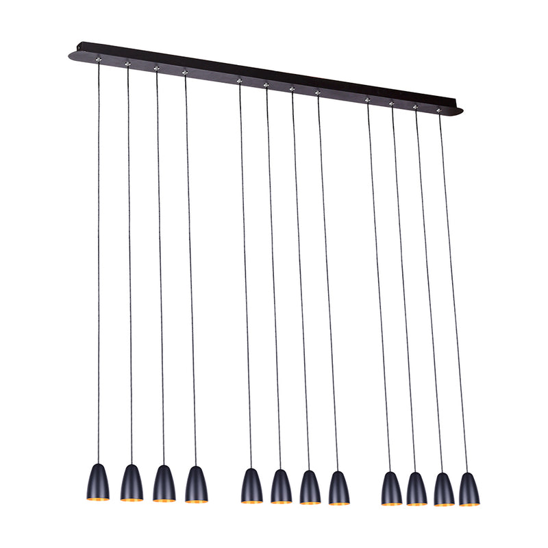 Lima Black Gold Mini LED 8 | 12 Light Linear Bar Pendant Light - Lighting.co.za