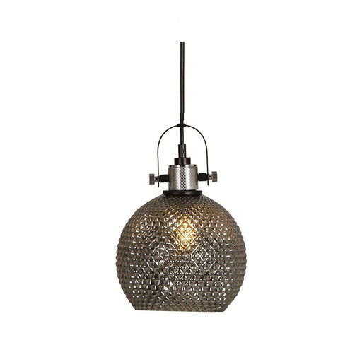 Tius Amber Or Smoke Textured Glass Pendant Light - Lighting.co.za