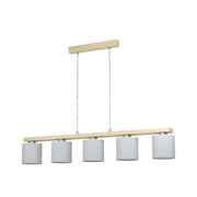 Castralvo Wood and Shade Linear Pendant Light - Lighting.co.za