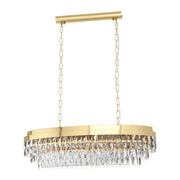 Valparaiso Gold and Clear Crystal Oval Chandelier - Lighting.co.za