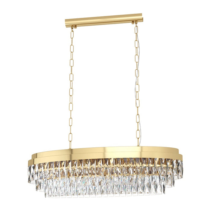 Valparaiso Gold and Clear Crystal Oval Chandelier - Lighting.co.za