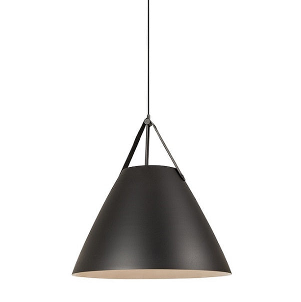 Milano Black Or White Leather Strap Pendant Light 2 Sizes - Lighting.co.za