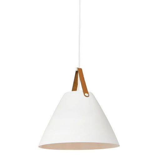 Milano Black Or White Leather Strap Pendant Light 2 Sizes - Lighting.co.za