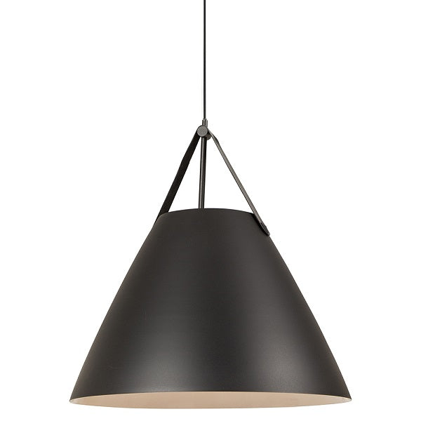 Milano Black Or White Leather Strap Pendant Light 2 Sizes - Lighting.co.za