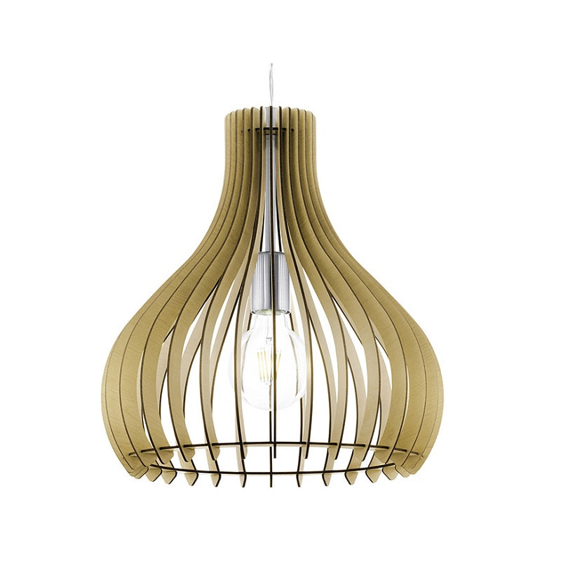 Tindori Wood And White Glass Pendant Light 4 Sizes - Lighting.co.za