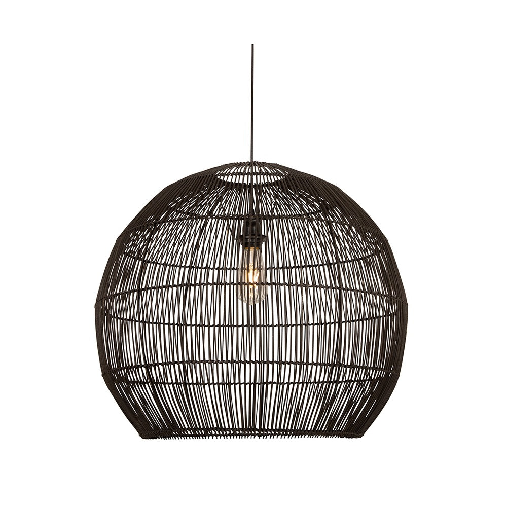 Lamaria Black or White Woven Rattan Pendant Light — Lighting.co.za