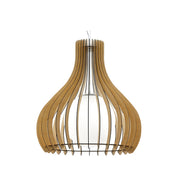 Tindori Wood And White Glass Pendant Light 2 Sizes - Lighting.co.za