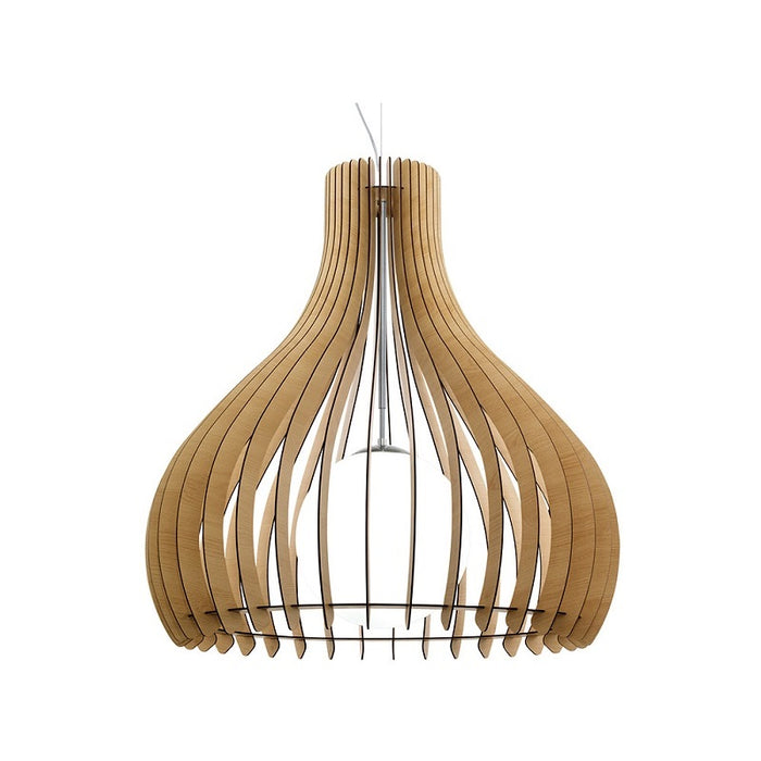 Tindori Wood And White Glass Pendant Light 2 Sizes - Lighting.co.za