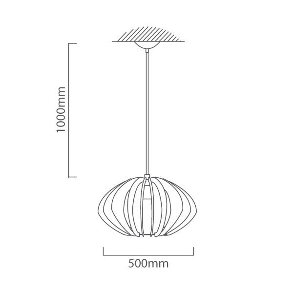 Cossano Curved Wooden Pendant Light - Lighting.co.za