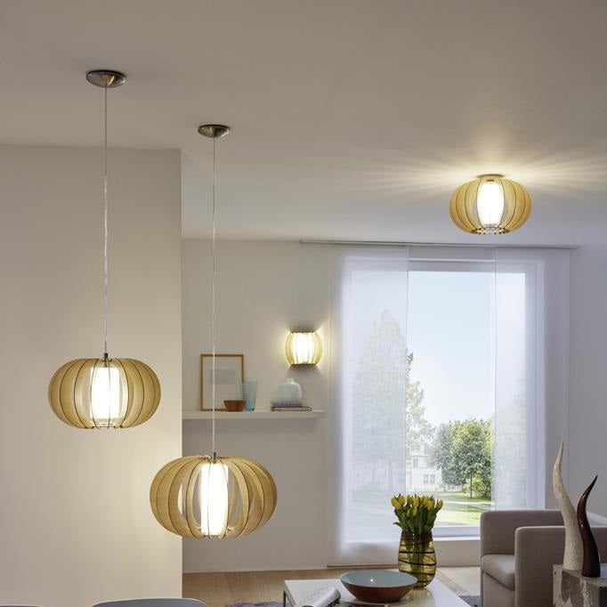 Stellato Natural Maple Wood and White Glass Wall Light - Lighting.co.za