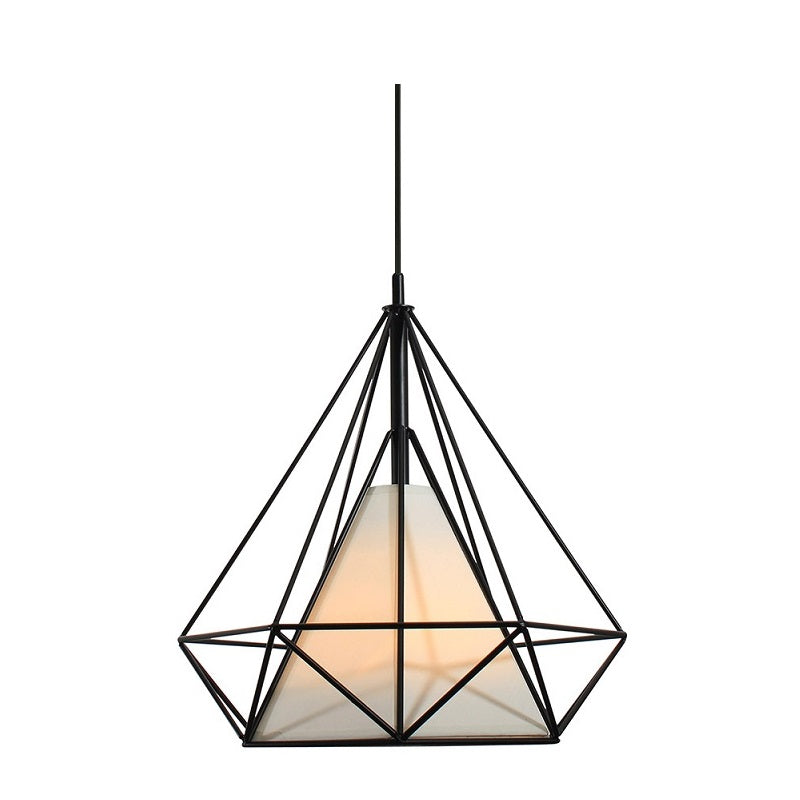 Nordic Diamond Black Wire And Cream Pendant Light - Lighting.co.za