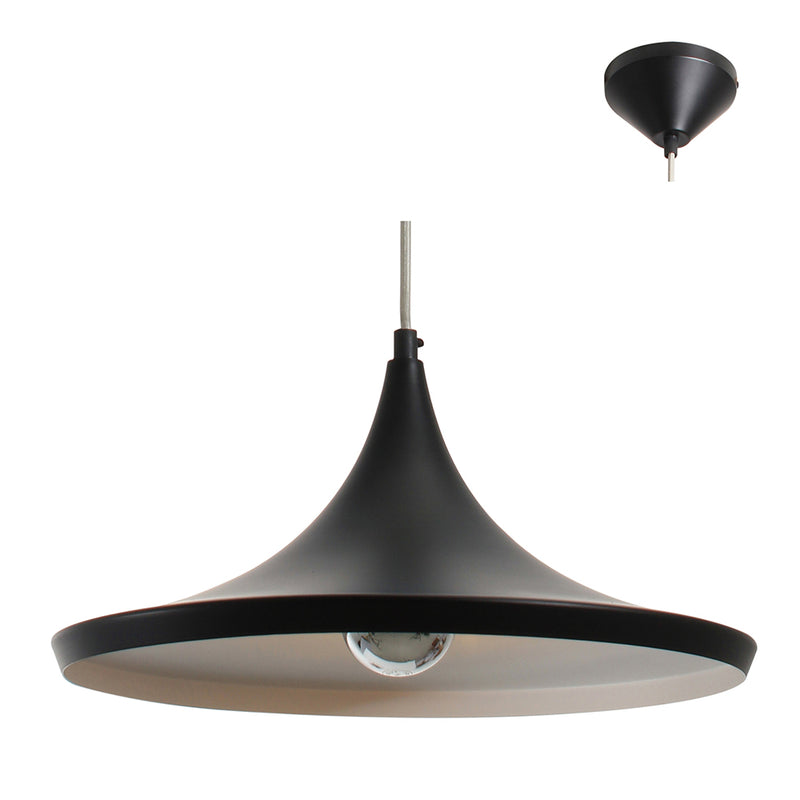 Vortex Hat Black Or White And Gold Solo Pendant Light - Lighting.co.za