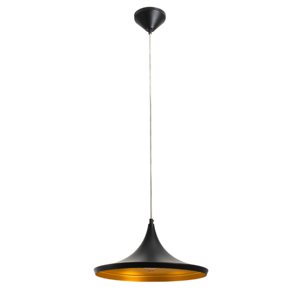 Vortex Hat Black Or White And Gold Solo Pendant Light - Lighting.co.za