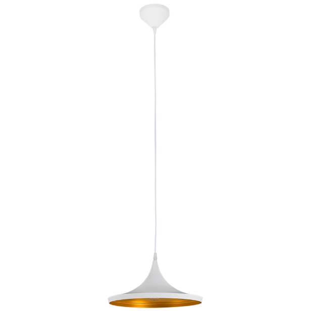 Vortex Hat Black Or White And Gold Solo Pendant Light - Lighting.co.za