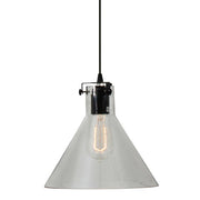 Funnello Clear Glass And Black Pendant Light - Lighting.co.za