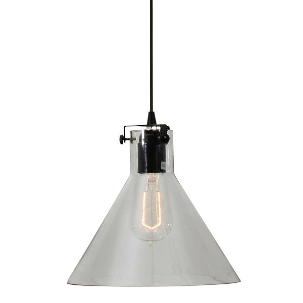 Funnello Clear Glass And Black Pendant Light - Lighting.co.za