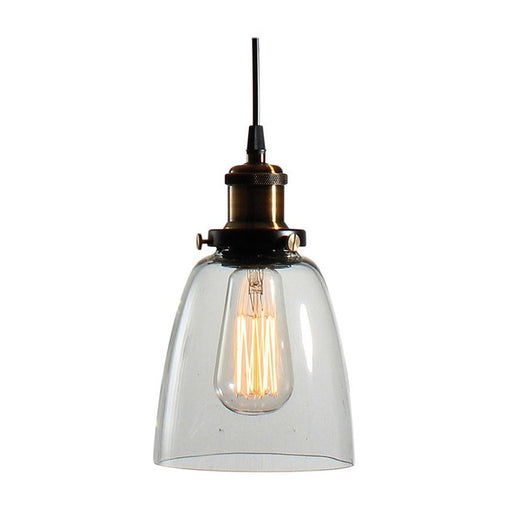 Gina Bell Clear Glass and Antique Brass Pendant Light - Lighting.co.za