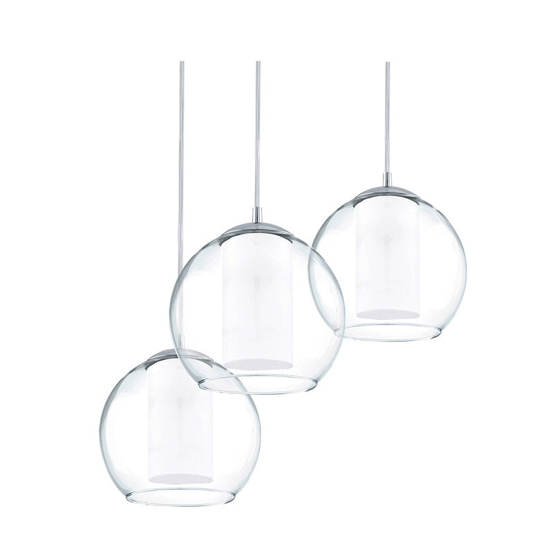 Bolsano 1 Or 3 Light Chrome And Clear Glass Pendant Light - Lighting.co.za