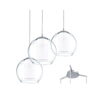 Bolsano 1 Or 3 Light Chrome And Clear Glass Pendant Light - Lighting.co.za