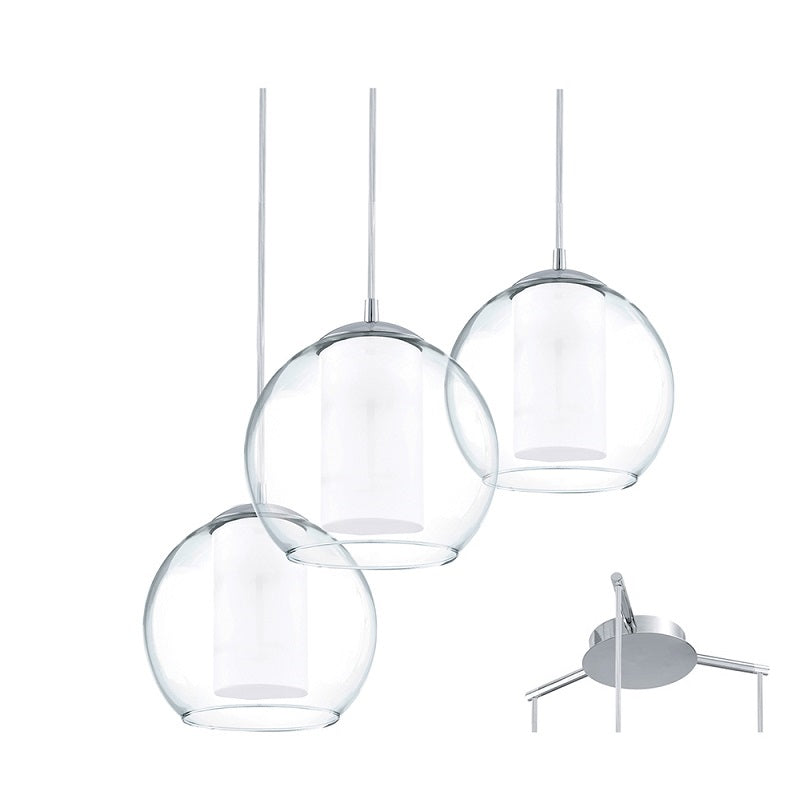 Bolsano 1 Or 3 Light Chrome And Clear Glass Pendant Light - Lighting.co.za