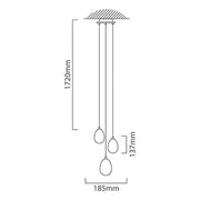 Dew Drop LED Chrome Or Gold 1 | 3 Light Cluster Pendant Light - Lighting.co.za