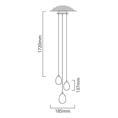Dew Drop LED Chrome Or Gold 1 | 3 Light Cluster Pendant Light - Lighting.co.za