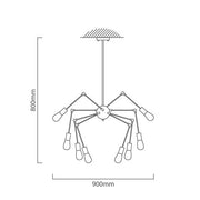 Spider Black Metal 8 Light Adjustable Pendant Light - Lighting.co.za