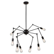 Spider Black Metal 8 Light Adjustable Pendant Light - Lighting.co.za