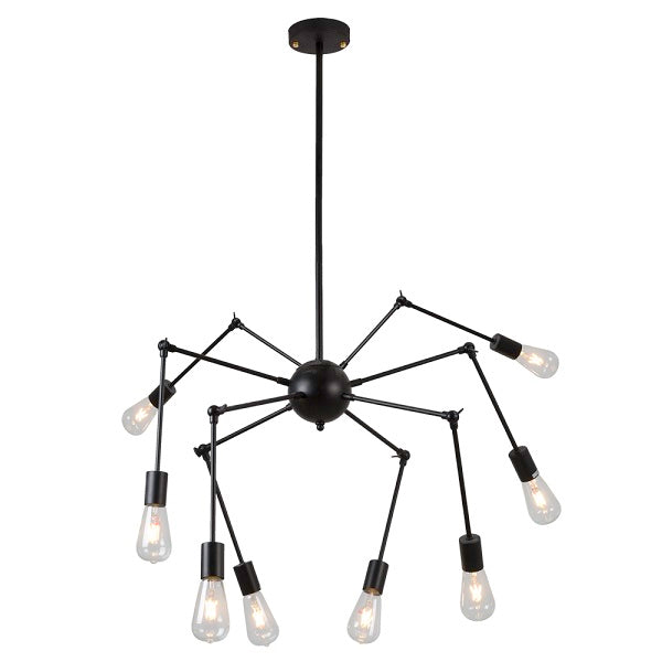 Spider Black Metal 8 Light Adjustable Pendant Light - Lighting.co.za
