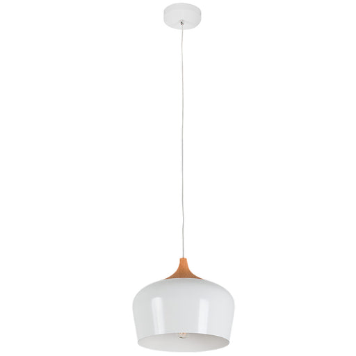 Fjord White And Wood Nordic 270 Pendant Light - Lighting.co.za