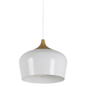 Fjord White And Wood Nordic 270 Pendant Light - Lighting.co.za