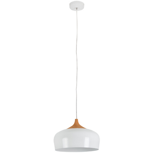 Fjord White And Wood Nordic 330 Pendant Light - Lighting.co.za