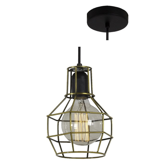 Valerie Mini Cage Copper | Gold Industrial Pendant Light - Lighting.co.za