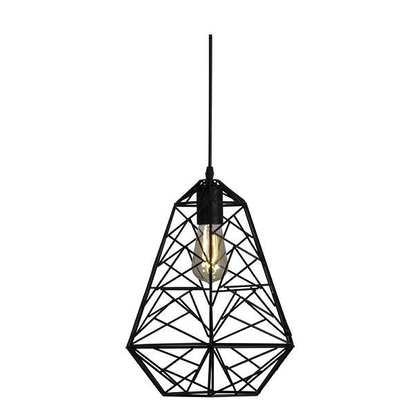 Diamante Black Wire Grid Shade Pendant Light - Lighting.co.za