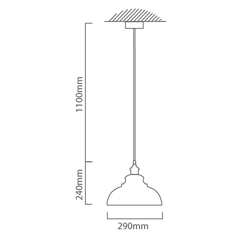 Impi Black and Antique Brass Look Pendant Light - Lighting.co.za