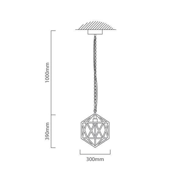 Geometric Black Metal Pendant Light - Lighting.co.za