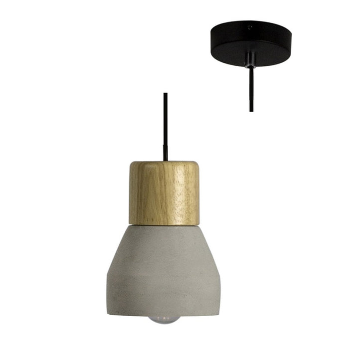 Panto Mini Ceramic Concrete and Wood Pendant Light - Lighting.co.za